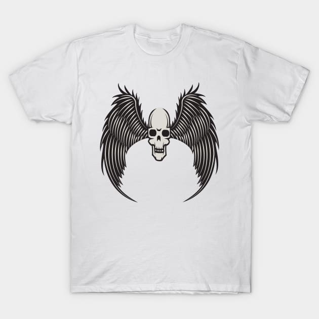 Skull With Wings T-Shirt by MonkeyBusiness